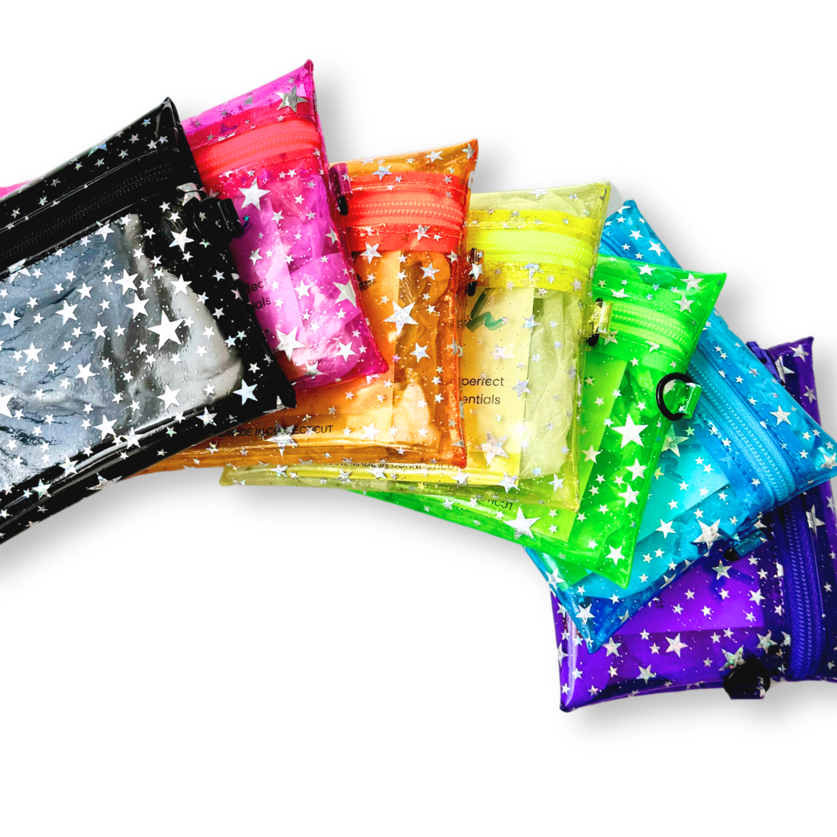 Transparent Glitter Stars Coin Pouch | green