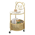 Gold Modern Sofa Side Table on Lockable Wheels