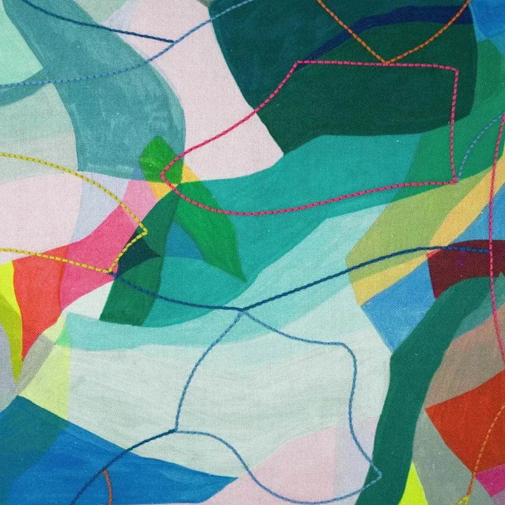 Koones Abstract Green Large Throw Pillow Insert