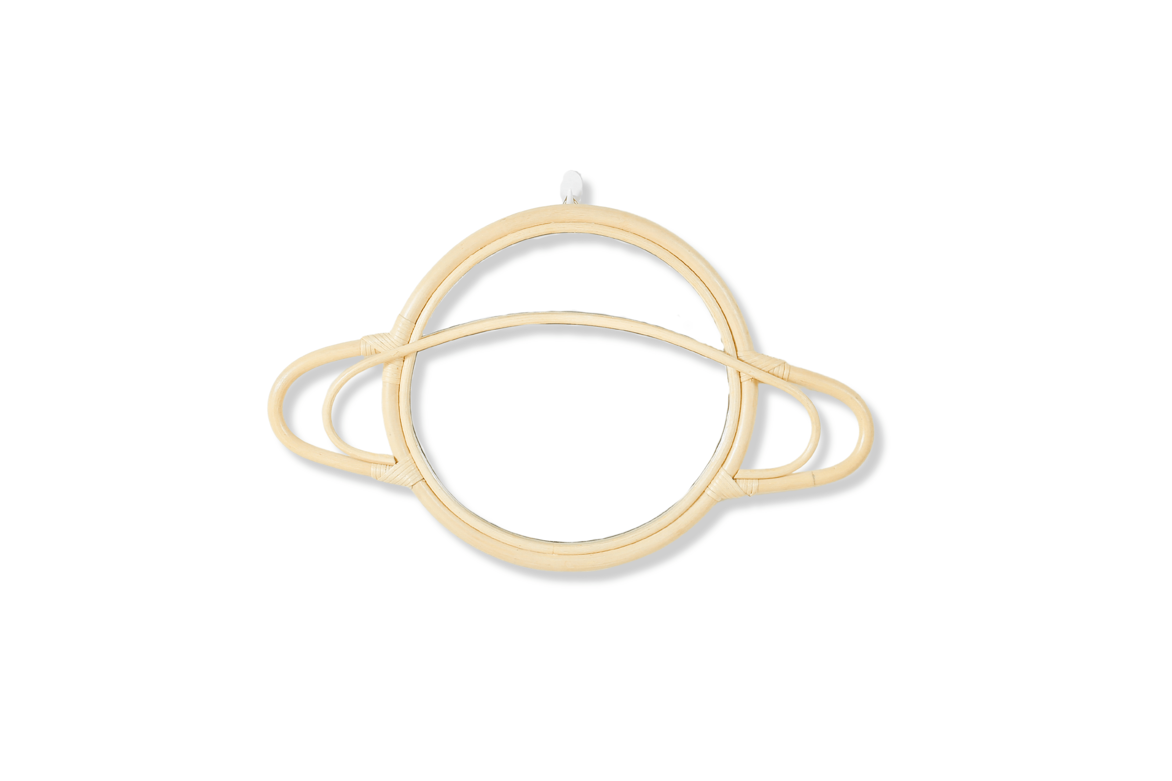 Rattan Saturn Mirror