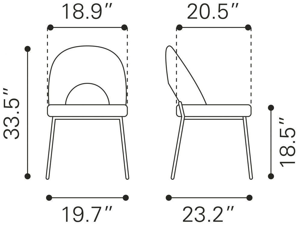 Torrey Printed Fabric Dining Chair 2PC