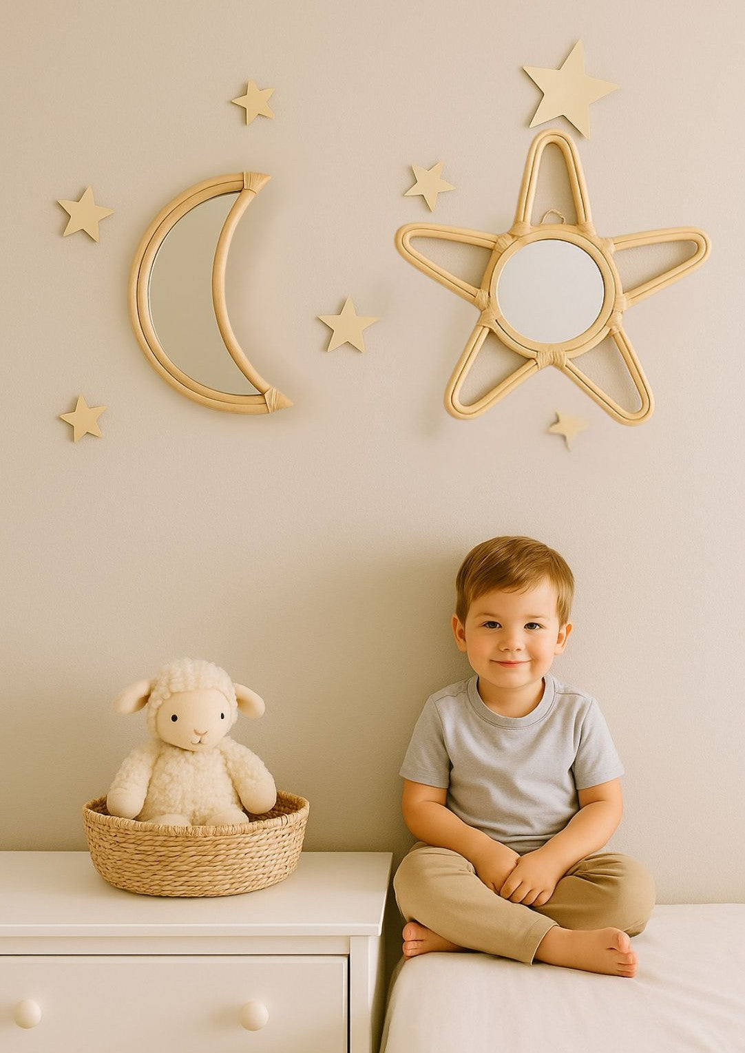 Rattan Star Wall Mirror