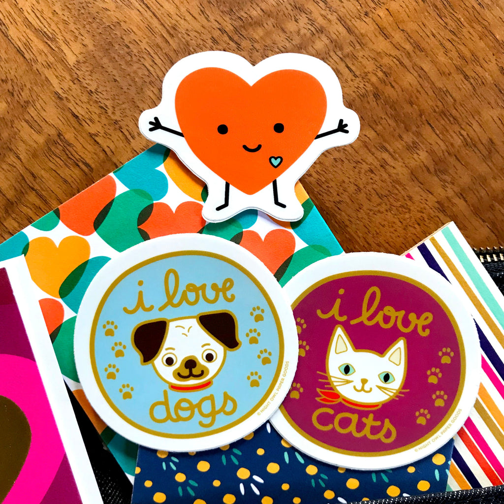 Happy Heart Vinyl Sticker