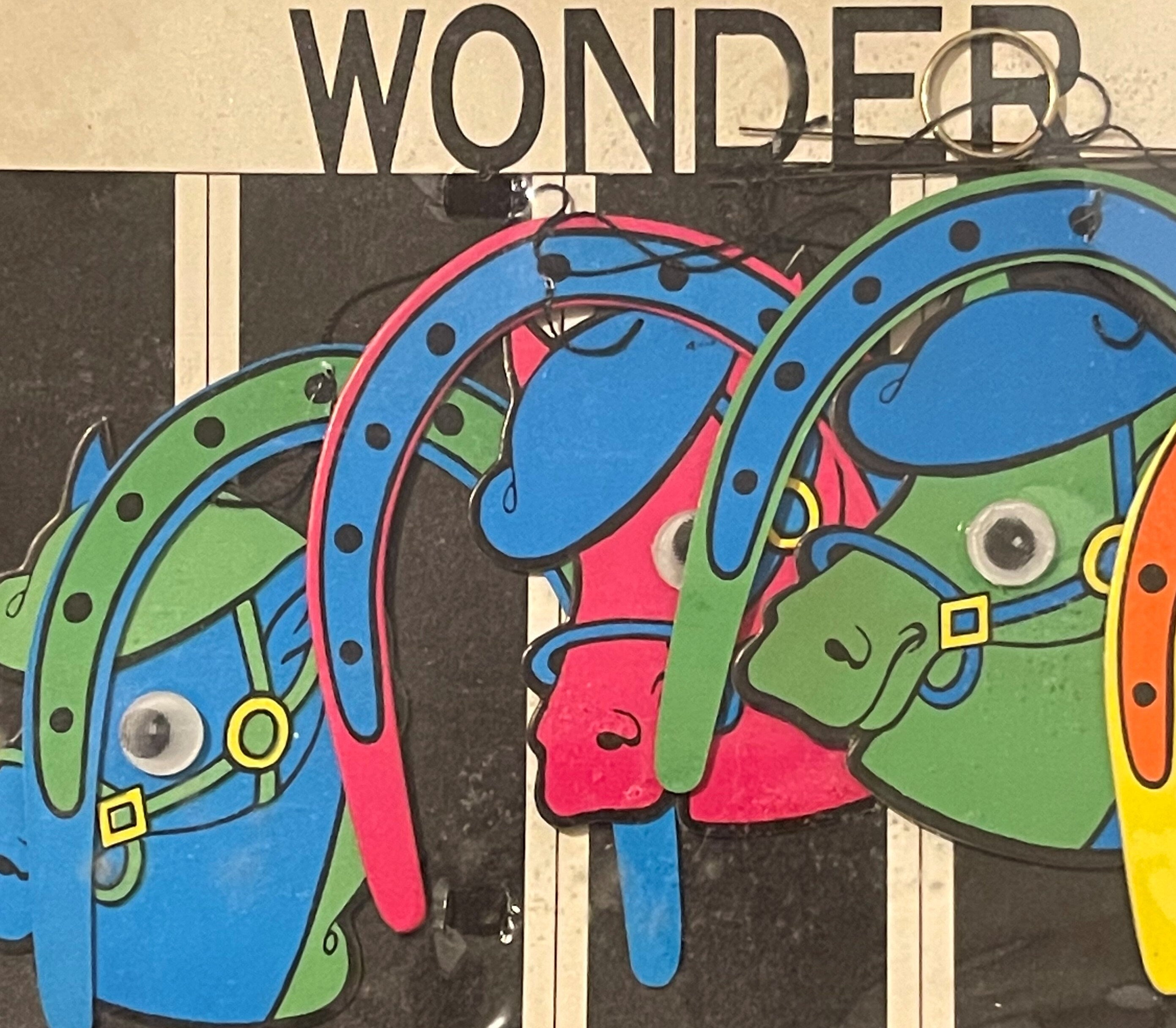 🎠 Vintage 1950s Wonder Mobile — Neon Horse Carousel Blacklight Art
