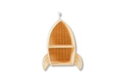 Rattan Rocket Ship Wall Shelf