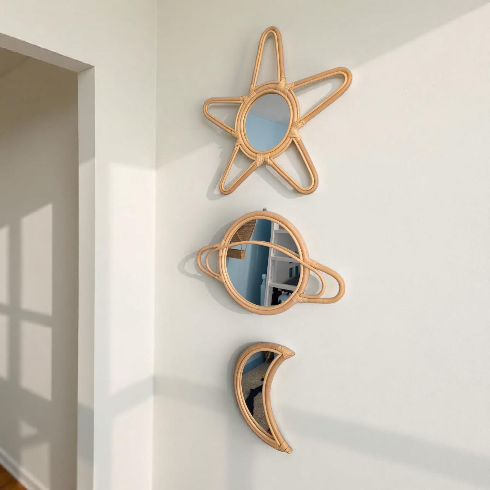 Rattan Moon Wall Mirror