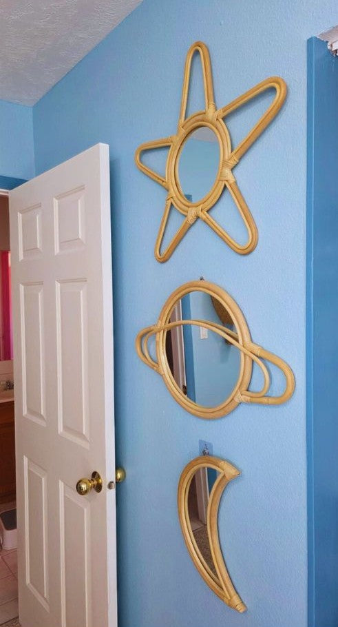 Rattan Moon Wall Mirror