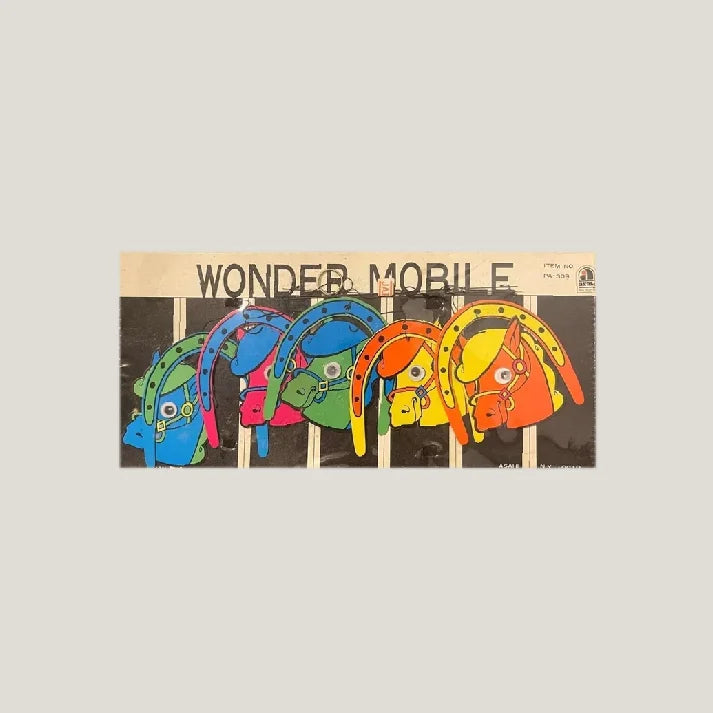 🎠 Vintage 1950s Wonder Mobile — Neon Horse Carousel Blacklight Art
