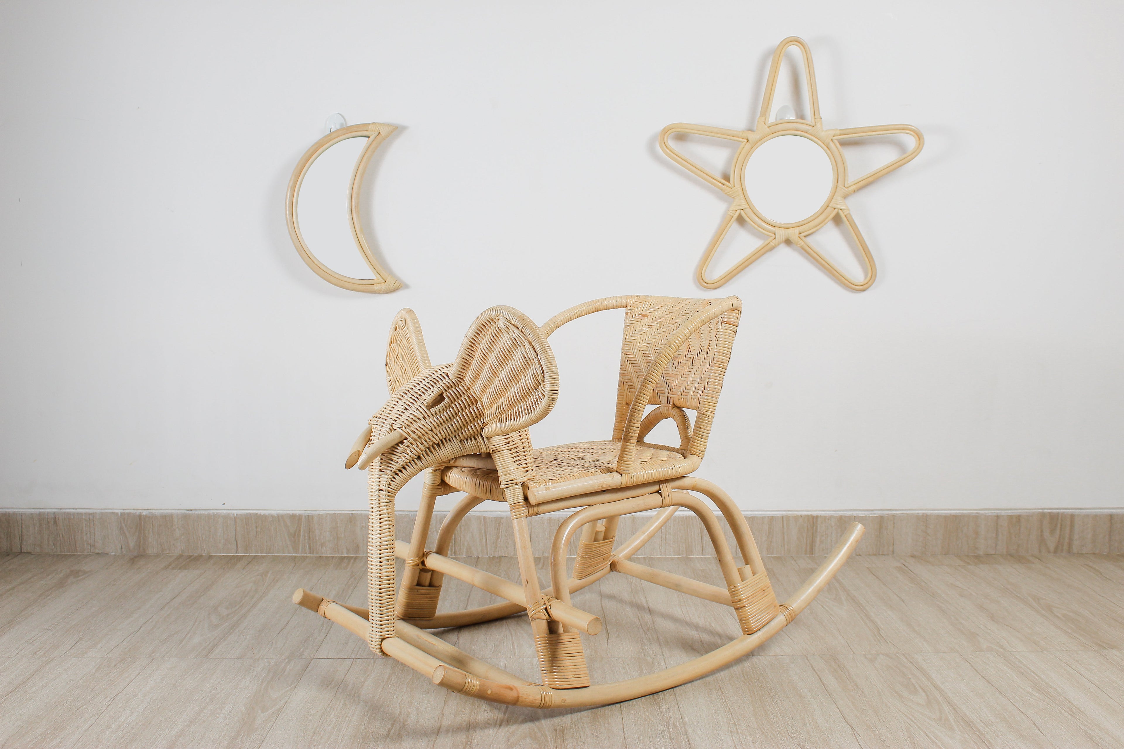 Rattan Moon Wall Mirror