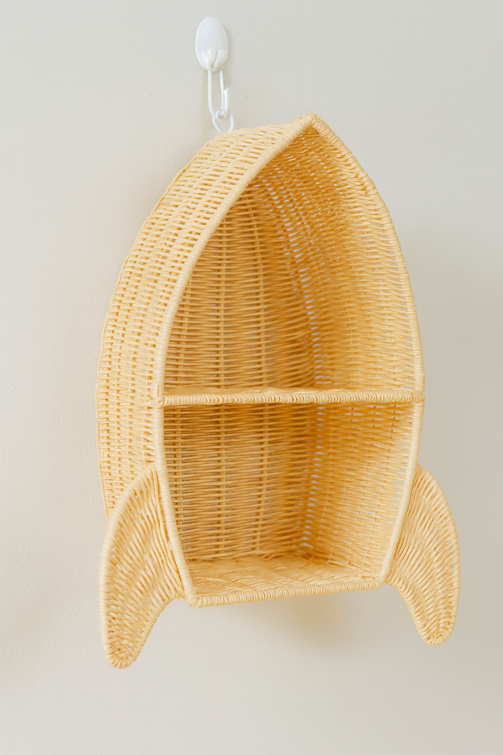 Rattan Rocket Ship Wall Shelf