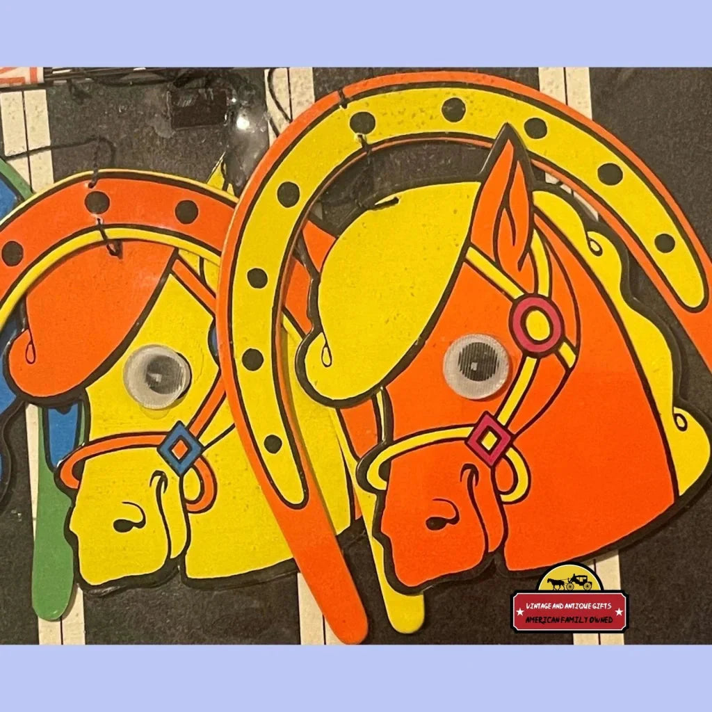 🎠 Vintage 1950s Wonder Mobile — Neon Horse Carousel Blacklight Art