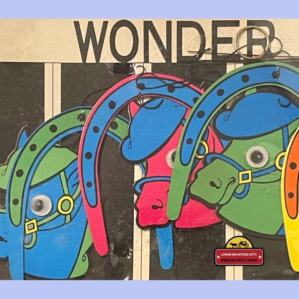 🎠 Vintage 1950s Wonder Mobile — Neon Horse Carousel Blacklight Art